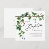 Groen bedekte kruisdoop doop doop kaart (Voorkant / Achterkant)