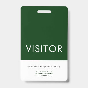 Groen bedrijf logo bezoeker badge retourverzoek