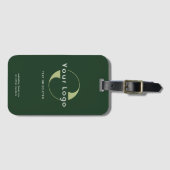 Groen Bedrijf logo Zakelijk merk Lederen band Bagagelabel (Voorkant (horizontaal))