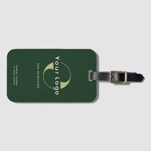 Groen Bedrijf logo Zakelijk merk Lederen band Bagagelabel (Voorkant (horizontaal))