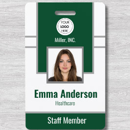 Groen | Bedrijfsbeveiliging voor personeelsfoto-ID Badge