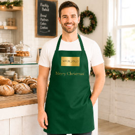 Groen bedrijfslogo Kerst personeel Schort