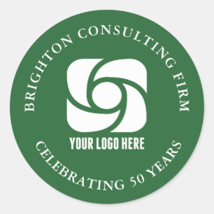 Groen bedrijfslogo op maat bedrijfsmarketing ronde sticker