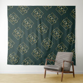 Groen bedrijfslogo patroon beurs achtergrond wandkleed (In Situ (horizontaal))