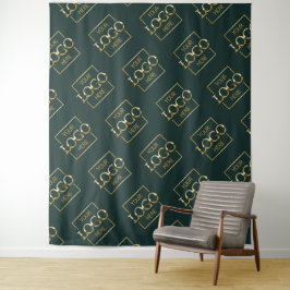 Groen bedrijfslogo patroon beurs achtergrond wandkleed