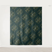 Groen bedrijfslogo patroon beurs achtergrond wandkleed (Voorkant)