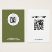 Groen bedrijfslogo QR-code productlabel Visitekaartje (Voorkant /achterkant)