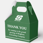 Groen Bedrijfslogo Zakelijk Grootse Opening Bedankdoosjes (Voorkant)