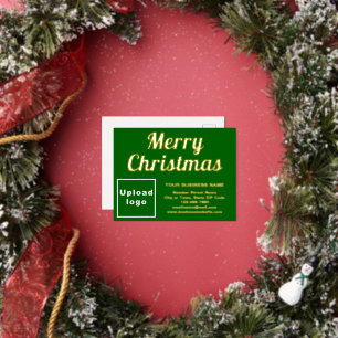 Groen bedrijfsmerk op Kerstmis Folie Feestdagen Briefkaart