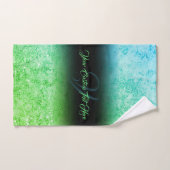 Groen bedrukt sprankeleffect Bling Glam Bad Handdoek (Handdoek)