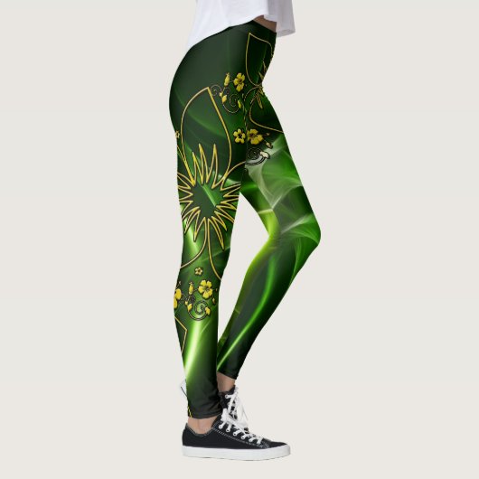 Groen bedrukte Leggings – Stijlvol comfort (Rechts)