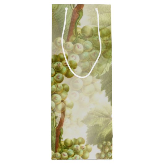  groen beeld en bladpatroon wijn cadeautas (Achterkant)