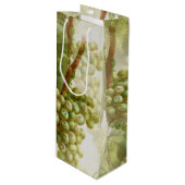  groen beeld en bladpatroon wijn cadeautas (Voorkant Gekanteld)