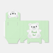 Groen Beer Baby shower Bedankdoosjes (Uitgevouwen)