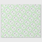 Groen Beer Baby shower Cadeaupapier (Vlak)