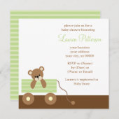 Groen Beer Baby shower Kaart (Voorkant / Achterkant)