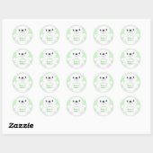 Groen Beer Baby shower Ronde Sticker (Vel)