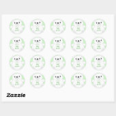 Groen Beer Baby shower Ronde Sticker (Vel)