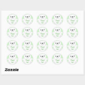 Groen Beer Baby shower Ronde Sticker (Vel)