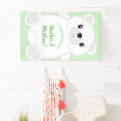 Groen Beer Baby shower Spandoek (Insitu)