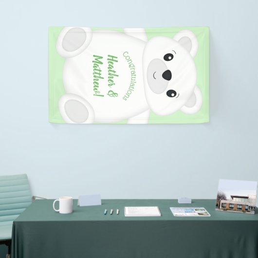 Groen Beer Baby shower Spandoek (Beurs)