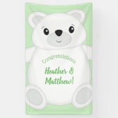 Groen Beer Baby shower Spandoek (Verticaal)