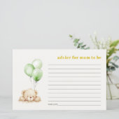 Groen Beer ballon advies voor mama Baby shower (Staand voorkant)