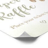 Groen Beer ballon Baby shower luier Raffle Poster (Hoek)