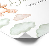 Groen Beer Ballon Bearly Wait Baby shower Drinken Poster (Hoek)