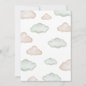 Groen Beer Ballon Bearly Wait Baby shower Kaart (Achterkant)