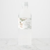 Groen Beer Ballon Bearly Wait Baby shower Waterfles Etiket (Voorkant)