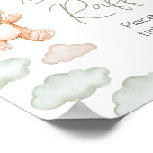 Groen Beer Ballon Bearly Wait Luier Raffle Poster (Hoek)