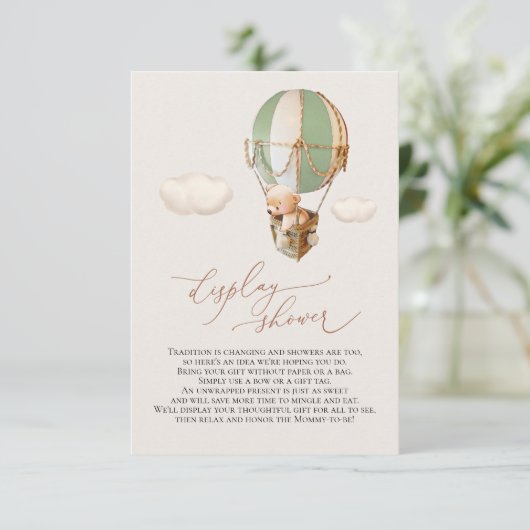 Groen Beer-ballonbeeldscherm met Showbehuizing RSVP Kaartje (Staand voorkant)