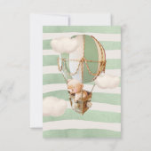 Groen Beer-ballonbeeldscherm met Showbehuizing RSVP Kaartje (Achterkant)