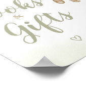 Groen Beer Balloon Baby shower Boeken en geschenke Poster (Hoek)