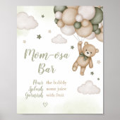 Groen Beer Balloon Baby shower Moeder Osa Bar Poster (Voorkant)