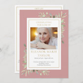 Groen begrafenis-herdenkingsdienst order of servic programmakaart (Voorkant / Achterkant)