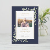 Groen begrafenis-herdenkingsdienst order of servic programmakaart (Staand voorkant)