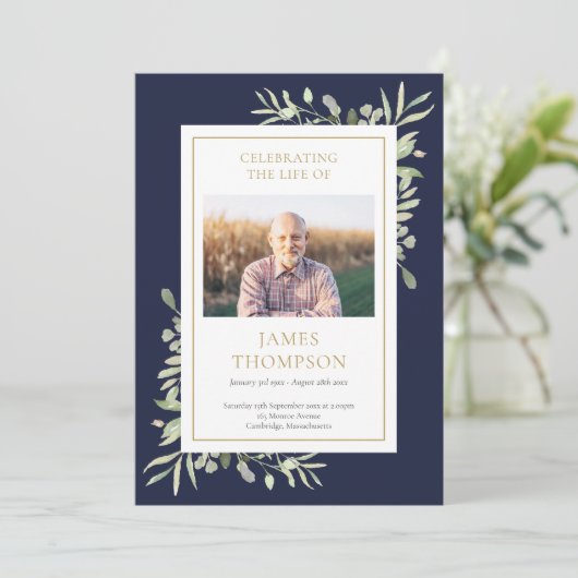 Groen begrafenis-herdenkingsdienst order of servic programmakaart (Staand voorkant)