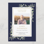 Groen begrafenis-herdenkingsdienst order of servic programmakaart (Voorkant)