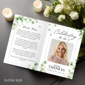 Groen begrafenisprogramma ,Orde van de Dienst, Fot Flyer