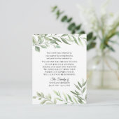 Groen Begrafenissympathie Bedankt Opmerking Kaart (Staand voorkant)