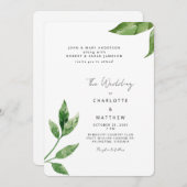 Groen Beide sets van ouders Afgeronde bruiloft Kaart (Voorkant / Achterkant)