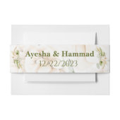 Groen & Beige Bloemen Bruiloft Uitnodiging Belly B Uitnodigingen Wikkel (Voorkant Voorbeeld)