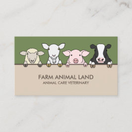 Groen Beige Boerderij Dier Dierenarts Koe Schaap G Visitekaartje