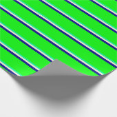 Groen, beige, donkerblauw en Limoen gekleurd patro Cadeaupapier (Hoek)