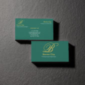 Groen Beige Elegant Vastgoed Agent Visitekaartje