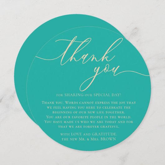 Groen beige Elegante Custom Photo Dank u Feestdagenkaart (Voorkant / Achterkant)