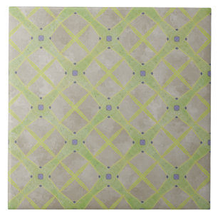 Groen, beige en Blauw Urban Modern Check Pattern Tegeltje