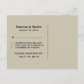Groen/beige Fancy Art Deco RSVP Briefkaart (Achterkant)